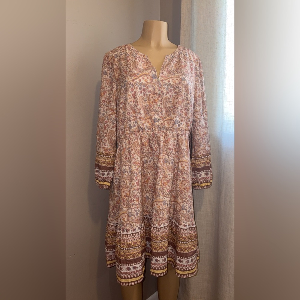 JCPenney Paisley Long Sleeve Dress - Multicolor